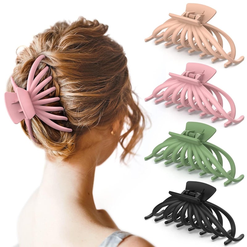 Hair Clips for Women  OPAUL Matte Nonslip Large Hair Claw Clips for Thick and Thin Hair 47 Inch Strong Hold Big Hair Clips Fashion Hair Styling Accessories Christmas Gifts for Women Girls