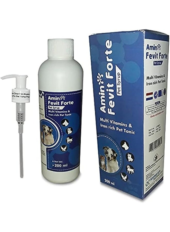 شراب أمينو فيفيت فورتي متعدد الفيتامينات والغني بالحديد للحيوانات الأليفة 200 مل للقطط والكلاب﻿