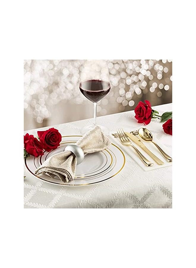 Beauenty 150Pcs Rose Gold Party Supplies Party Tableware Party Disposable Plastic Cutlery Set, Party Supplies Plate, Spoon,cup,Cutlery-25 Guests - Image 4