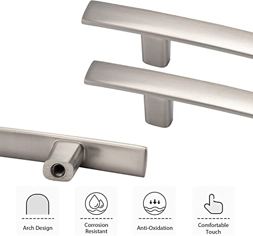 homdiy 3 inch Cabinet Handles 30 Pack Brushed Nickel Cabinet Pulls Arch Drawer Hardware Modern Dresser Pulls for Kitchen Bathroom Cupboard, Zinc Alloy - Image 3