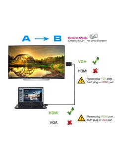 Generic 6ft HDMI to VGA Adapter Cable - Gold-Plated, 1080p Resolution - Compatible with Laptop, PC, DVD Player, TV, and Projector  - Image 2