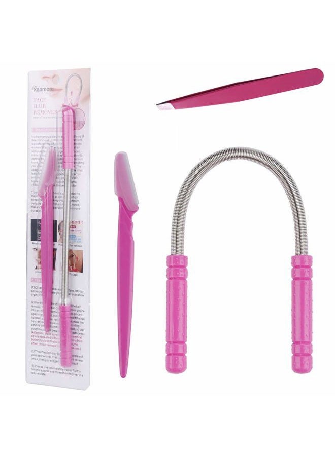 Kapmore - Hair Removal Spring, Kapmore Threading Hair Removal Removes Hair on The Upper Lip, Chin, Cheeks and Sideburns Including Facial Hair Epilator with Beauty Tweezers, Eyebrow Shaping Razor - Image 1