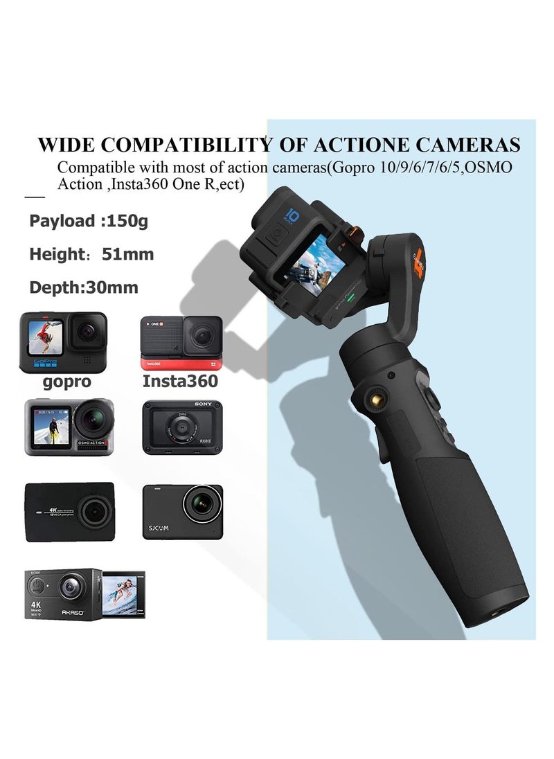 hohem - ISteady Pro4 Gimbal Stabiliser 3 Axis Compatible with GoPro 11 10 9 8 7 6 5 for Action Insta360 One R and Other Action Cameras IPX4 Splash proof - Image 1