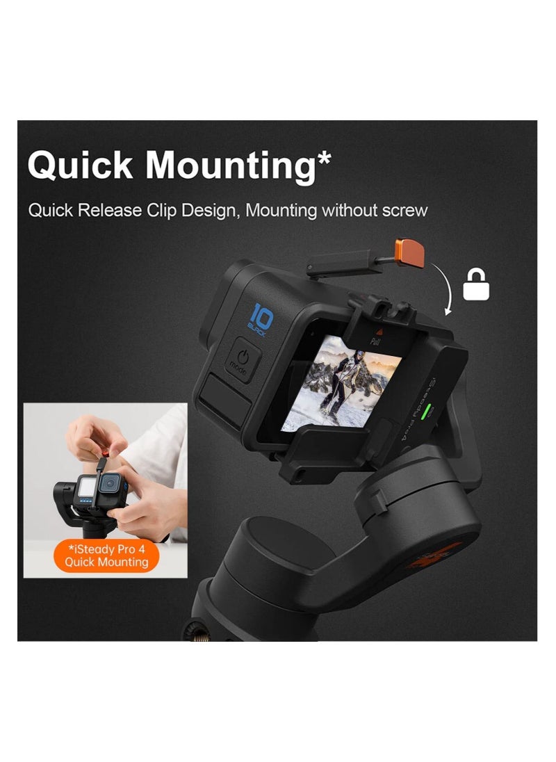 hohem - ISteady Pro4 Gimbal Stabiliser 3 Axis Compatible with GoPro 11 10 9 8 7 6 5 for Action Insta360 One R and Other Action Cameras IPX4 Splash proof - Image 1