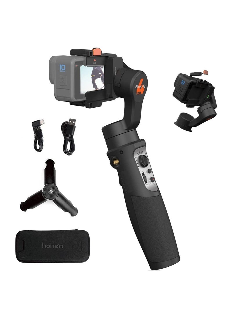 hohem - ISteady Pro4 Gimbal Stabiliser 3 Axis Compatible with GoPro 11 10 9 8 7 6 5 for Action Insta360 One R and Other Action Cameras IPX4 Splash proof - Image 1