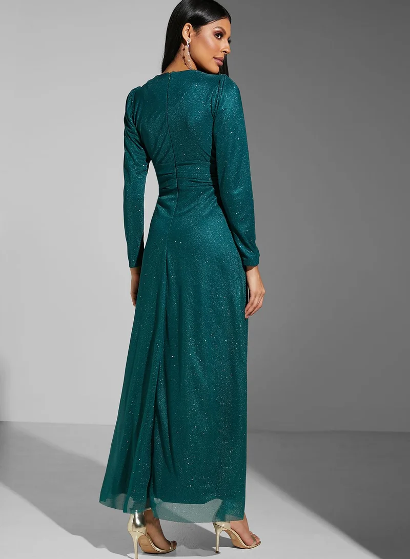 Namshi x Leen Aboushaar Shimmer A-Line Dress