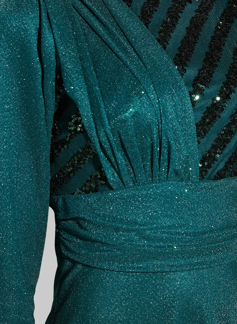 Namshi x Leen Aboushaar Shimmer A-Line Dress