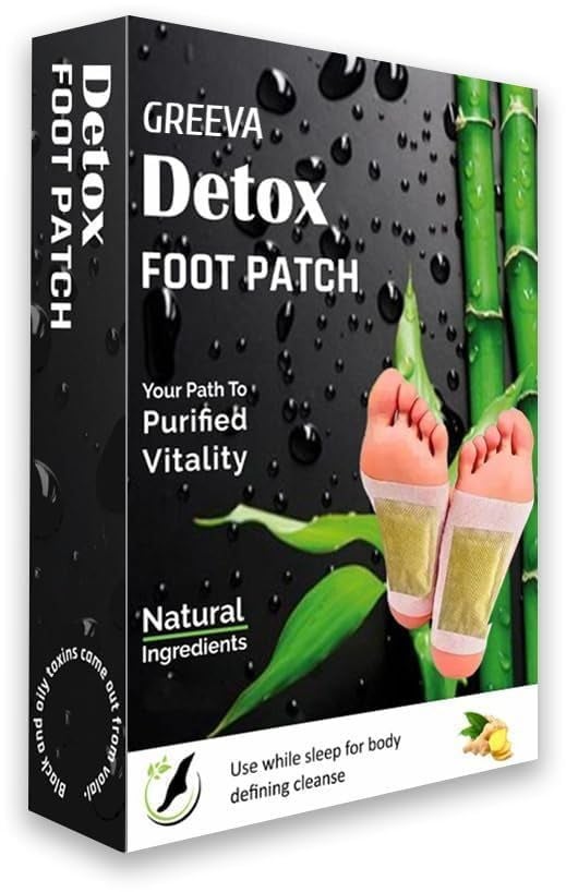 GREEVA Premium Detox Foot Patches 10,Cleansing Toxin Remover Foot Pads,Pain Relief,Stress Relief Sleep Patch For Detoxification,For Men&Women(Pack Of 1=10 Patch) - Image 1