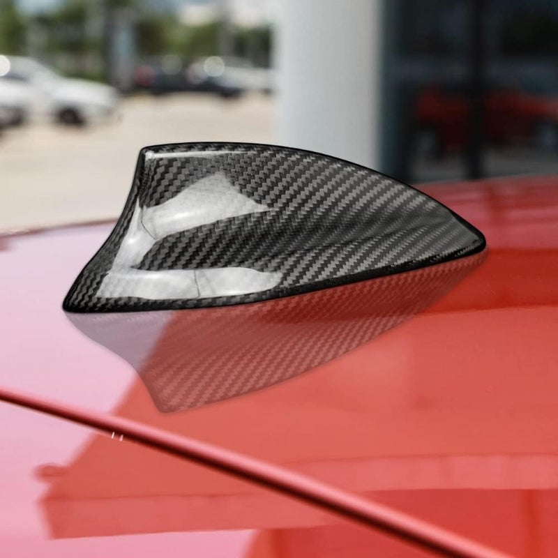 AIRSPEED Carbon Fiber Car Shark Fin Antenna Cover Antenna Toppers Sticker for BMW F20 F21 F52 F45 F46 F31 F34 GT G31 G32 GT F48 F49 F39 G01 G08 G02 F15 F85 G05 F16 F86 G07 Exterior Accessories, Black - Image 4