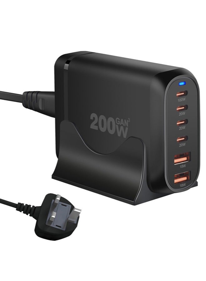 general USB C Charger, GaN Charger Station, 6-Port Fast Charger, USB Wall Charger Power Adapter, Type C Phone Charger Block Compatible with MacBook, iPad, iPhone 15 14 13 12, Samsung Galaxy, Laptop - Image 1