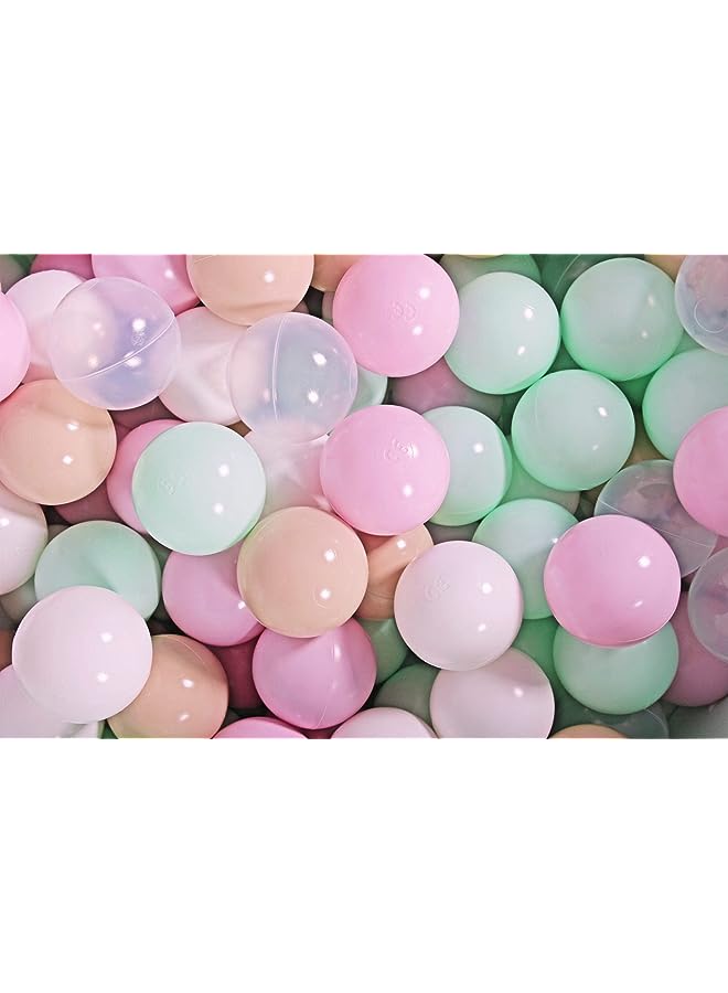 vesus Play Co. Ball Pit Balls Set (200 Balls Only) - Cupcake Edition (Pastel Pink, Mint, Beige & White Balls.) Made In EU. - Image 1