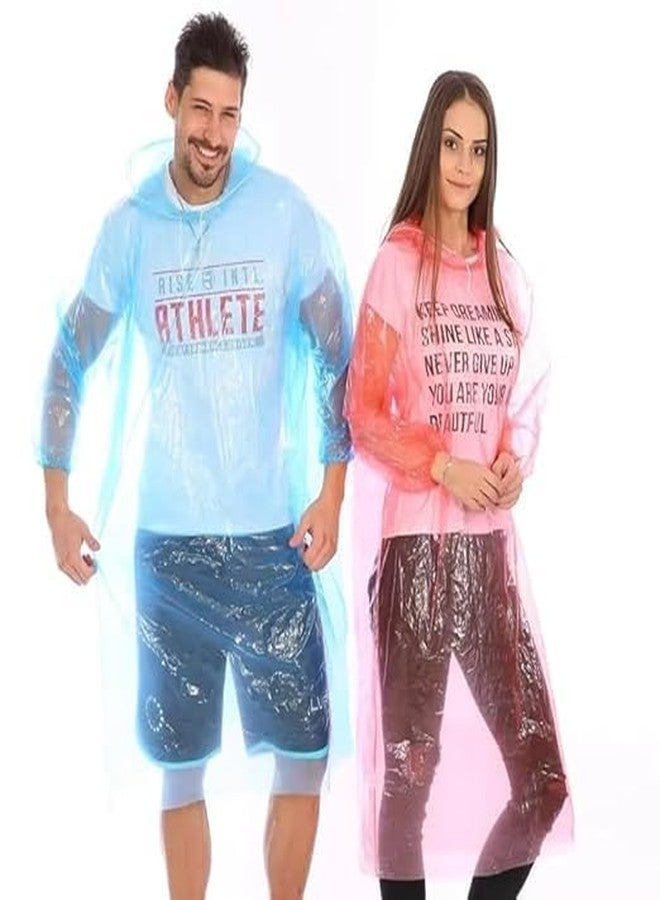KRISHNPRIYA 5 pcs Unisex Disposable Rain Cards/Rain Coats for Emergency Use Waterproof with Smallest Pocket Size|Reusable 2 3 time wear Thin Plastic Multi Color Free Size - Image 5