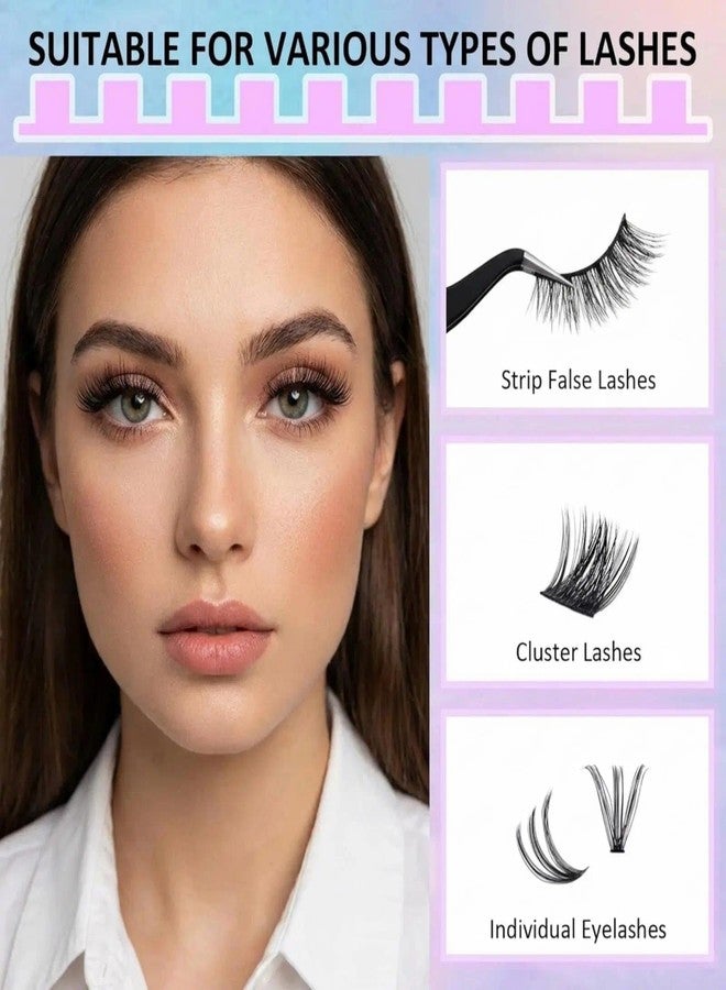 LZM Strip Lash Adhesive, Quick Drying Lash Glue Brush Applicator, Net Wt. 4.8g (0.17 oz.), Clear (White) - Image 4