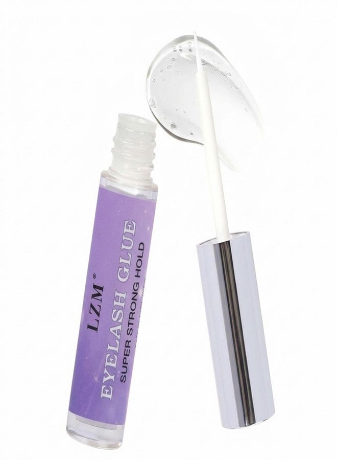LZM Strip Lash Adhesive, Quick Drying Lash Glue Brush Applicator, Net Wt. 4.8g (0.17 oz.), Clear (White) - Image 1