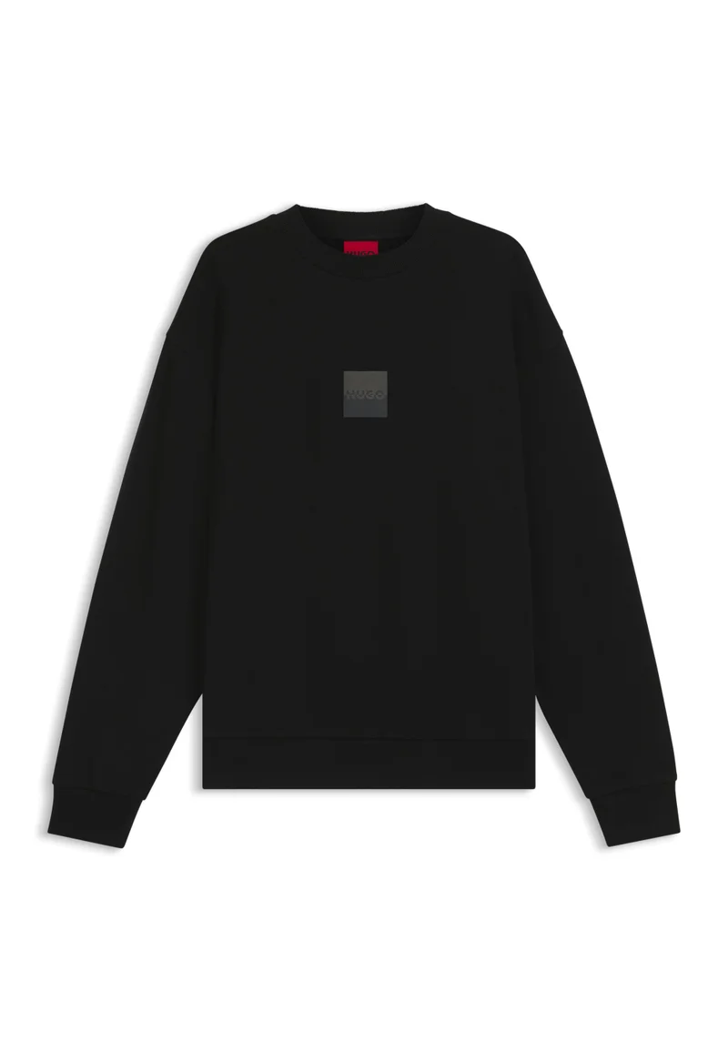 HUGO Cotton-terry sweatshirt with split logo