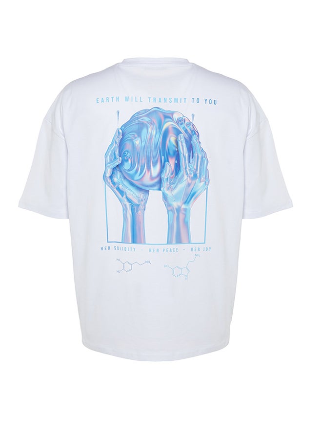 Men's White Oversize/Wide Cut Short Sleeve Mystic Printed  T-Shirt - pzsku/Z12166D1650A0FBEE7102Z/45/_/1730941968/5896b17a-ee84-4cbf-8621-b0240c1e976a