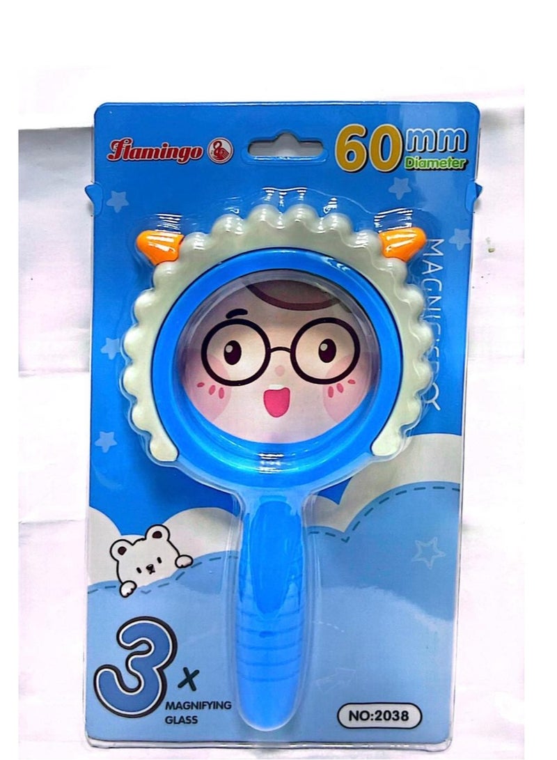 Flamingo 3X Magnifying Glass 60mm Diameter Assorted Color