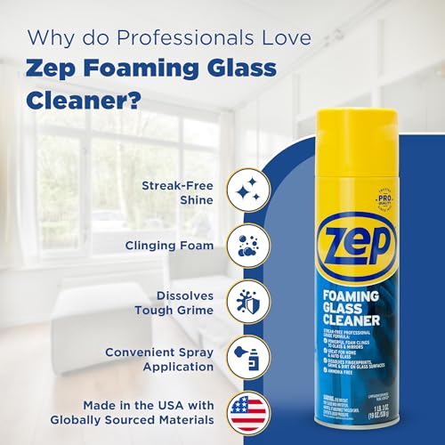 Zep Foaming Glass and Plexiglass Cleaner - 19 oz (Case of 4) ZUFGC19 - Foaming Formula Clings to Vertical Surfaces. Trusted by Pros - Image 4