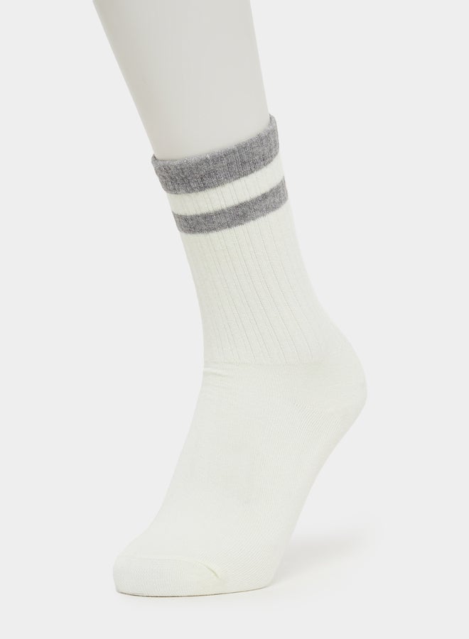 Styli Pack of 3 - Striped Calf Length Socks  - Image 4
