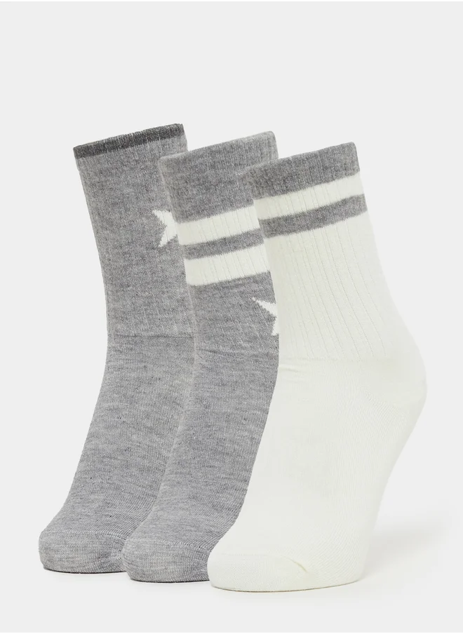ستايلي Pack of 3 - Striped Calf Length Socks