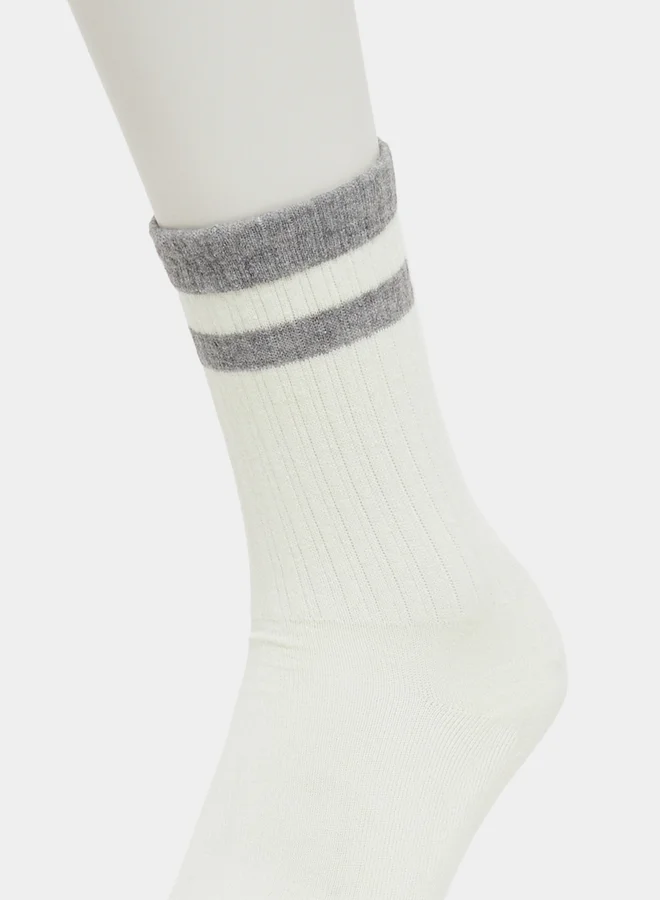 Styli Pack of 3 - Striped Calf Length Socks