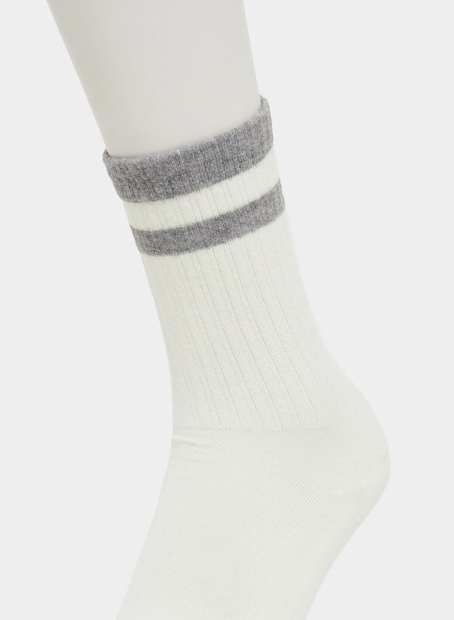 Styli Pack of 3 - Striped Calf Length Socks  - Image 5