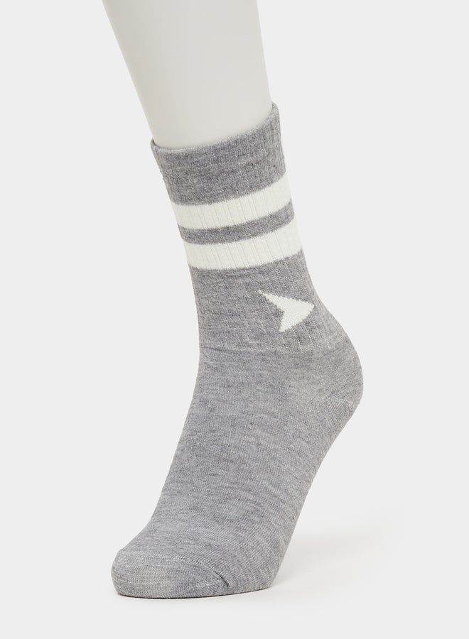 Styli Pack of 3 - Striped Calf Length Socks  - Image 2