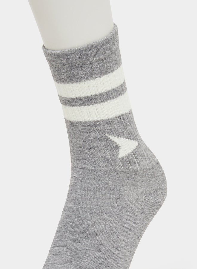 Styli Pack of 3 - Striped Calf Length Socks  - Image 3