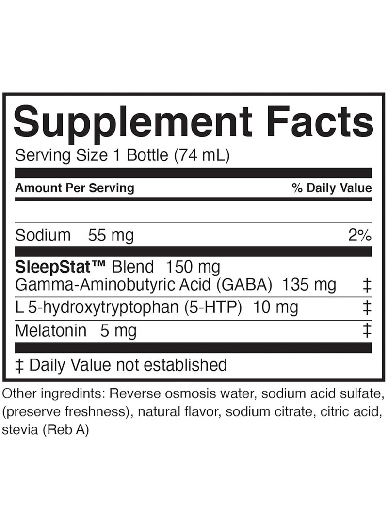 Dream Water Sleep Shot, 5mg Melatonin, Snoozeberry Flavored - 4x74 mL Packaging May Vary - Image 2