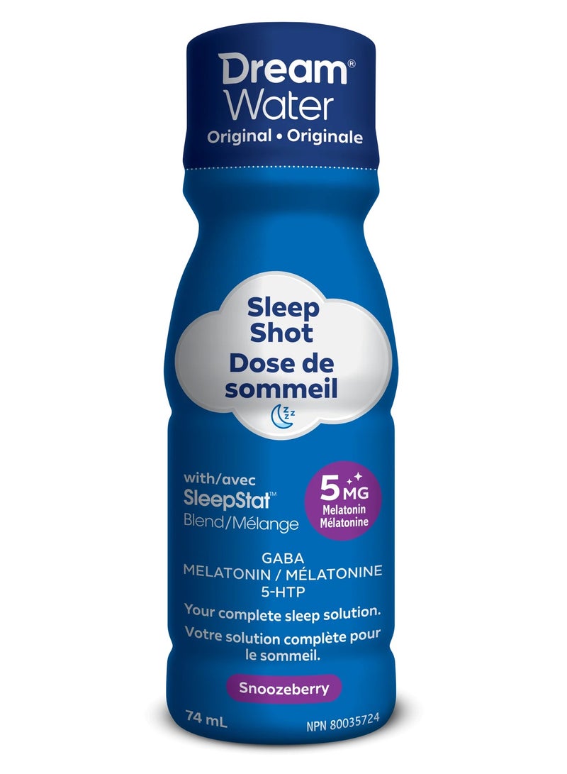 Dream Water Sleep Shot, 5mg Melatonin, Snoozeberry Flavored - 4x74 mL Packaging May Vary - Image 5