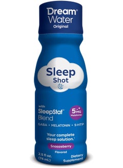 Dream Water مشروب مكمل للمساعدة على النوم؛ الميلاتونين 5 ملغ، GABA، 5-HTP؛ جرعات نوم سائلة 2.5 أونصة، سنوزبيري، 4 قطع  - Image 4