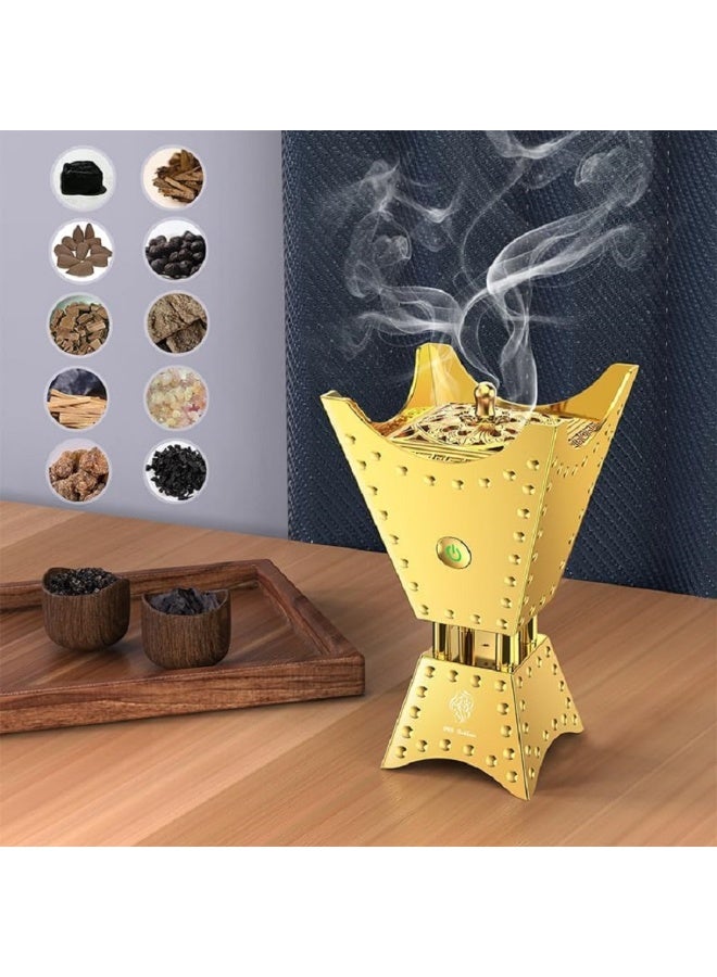 Oud Bukhoor Rechargeable USB Arabic Incense Burner Electric Aromatherapy Machine Muslim Incense Holder for Car and Home - Image 1