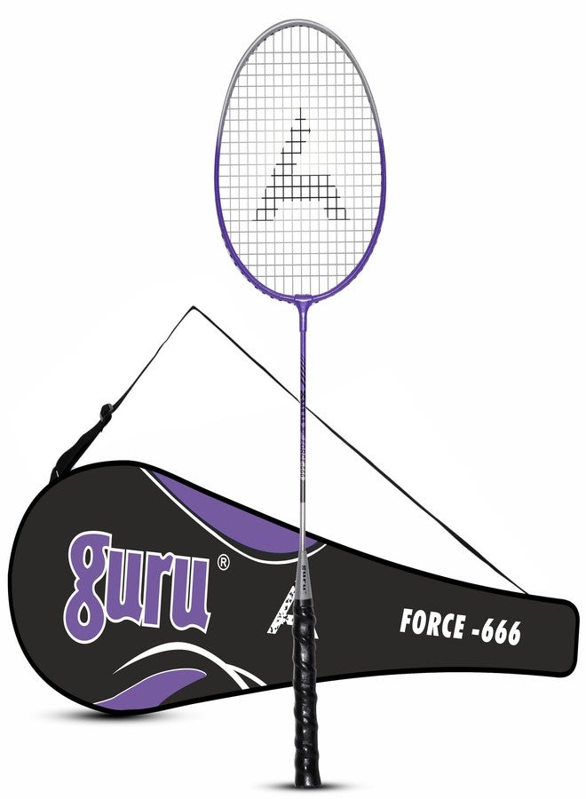 GURU Force-666 Purple Badminton Racket Pack of 1 for Men, Women Boys & Girls with Cover - Image 2