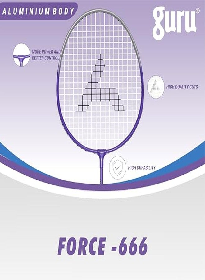 GURU Force-666 Purple Badminton Racket Pack of 1 for Men, Women Boys & Girls with Cover - Image 5