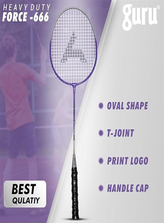 GURU Force-666 Purple Badminton Racket Pack of 1 for Men, Women Boys & Girls with Cover - Image 4