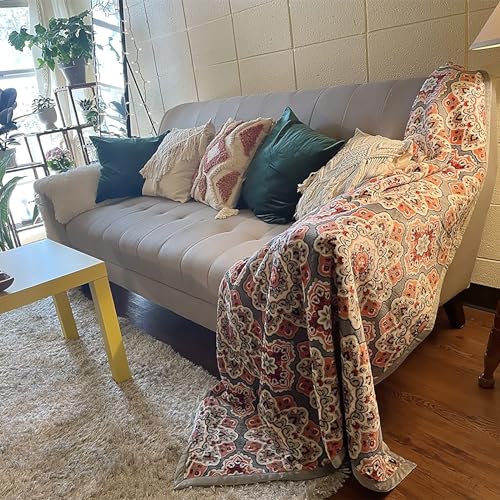 UKELER Flannel Sherpa Throws 60'' x 50', Cute Floral Design Soft Plush Flannel Blanket Throws for Bed/Couch/Sofa/Office/Camping - Image 2