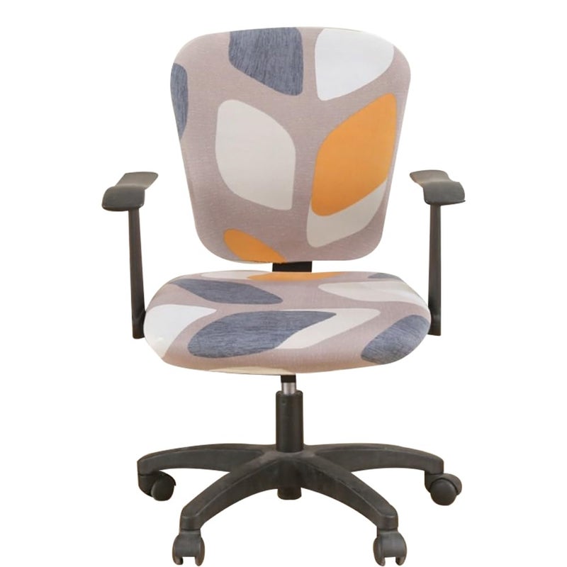 Jinzio Computer Office Chair Cover Split Protective Stretchable Cloth Polyester Universal Desk Task Chair Chair Covers Stretch Rotating Chair Slipcover Orange Grey