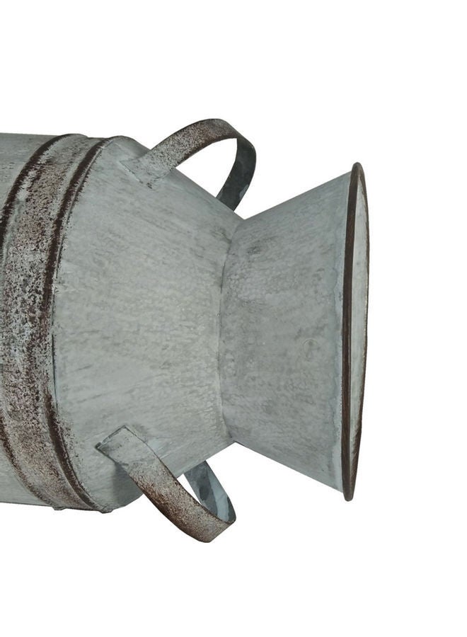 NIBEMINENT Galvanized Iron Vase With Rope For Home Decoration Multicolour 19.00 x 10.00 10.50cm - Image 3