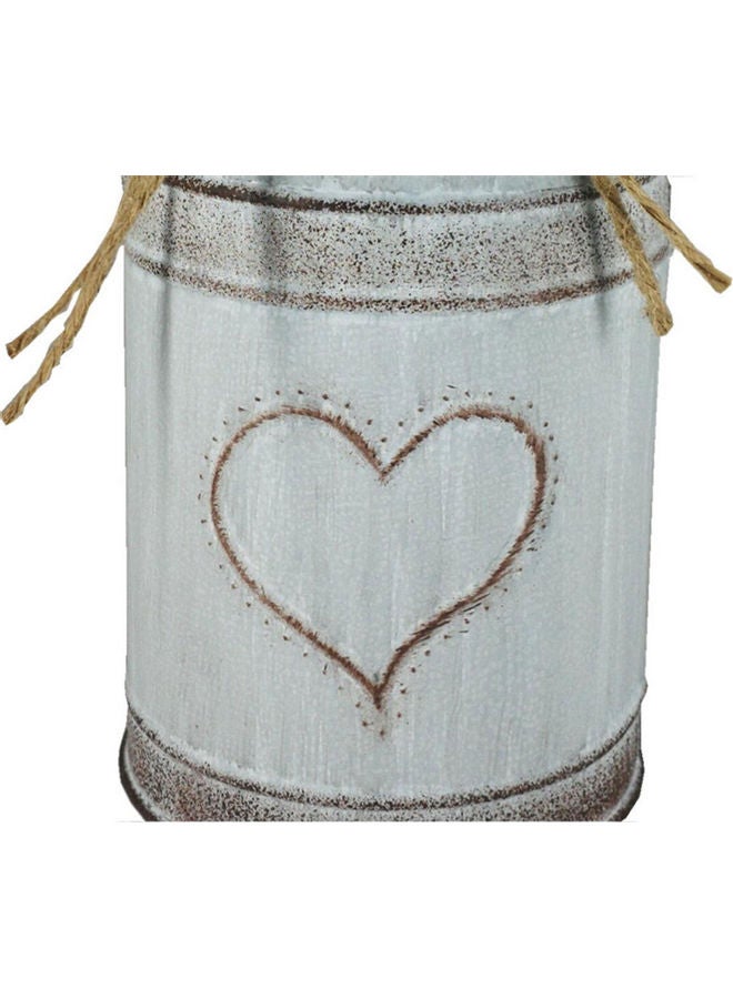 NIBEMINENT Galvanized Iron Vase With Rope For Home Decoration Multicolour 19.00 x 10.00 10.50cm - Image 2