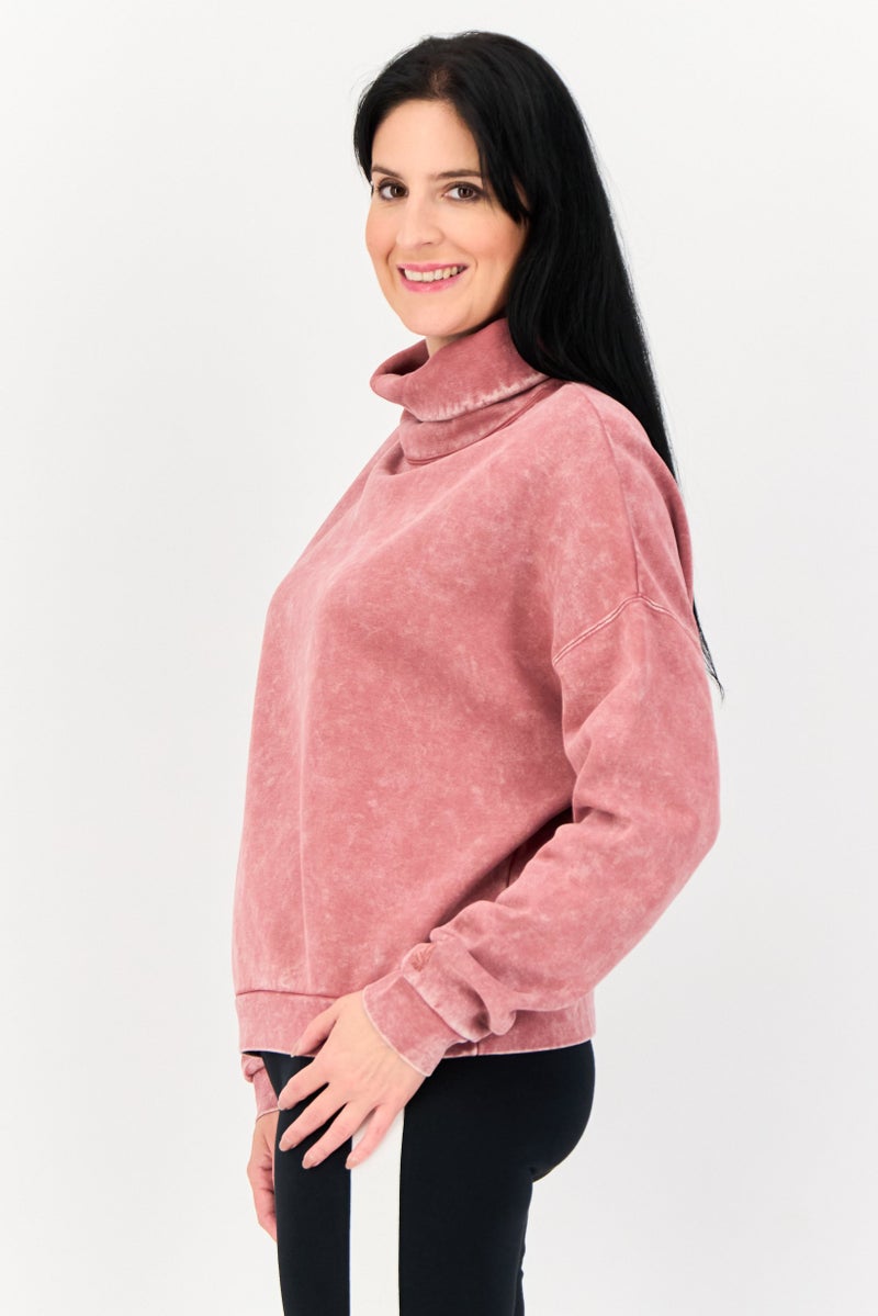 Reebok Women Sportswear Fit Long Sleeve Outdoor  Sweatshirt, Vintage Red - Image 3