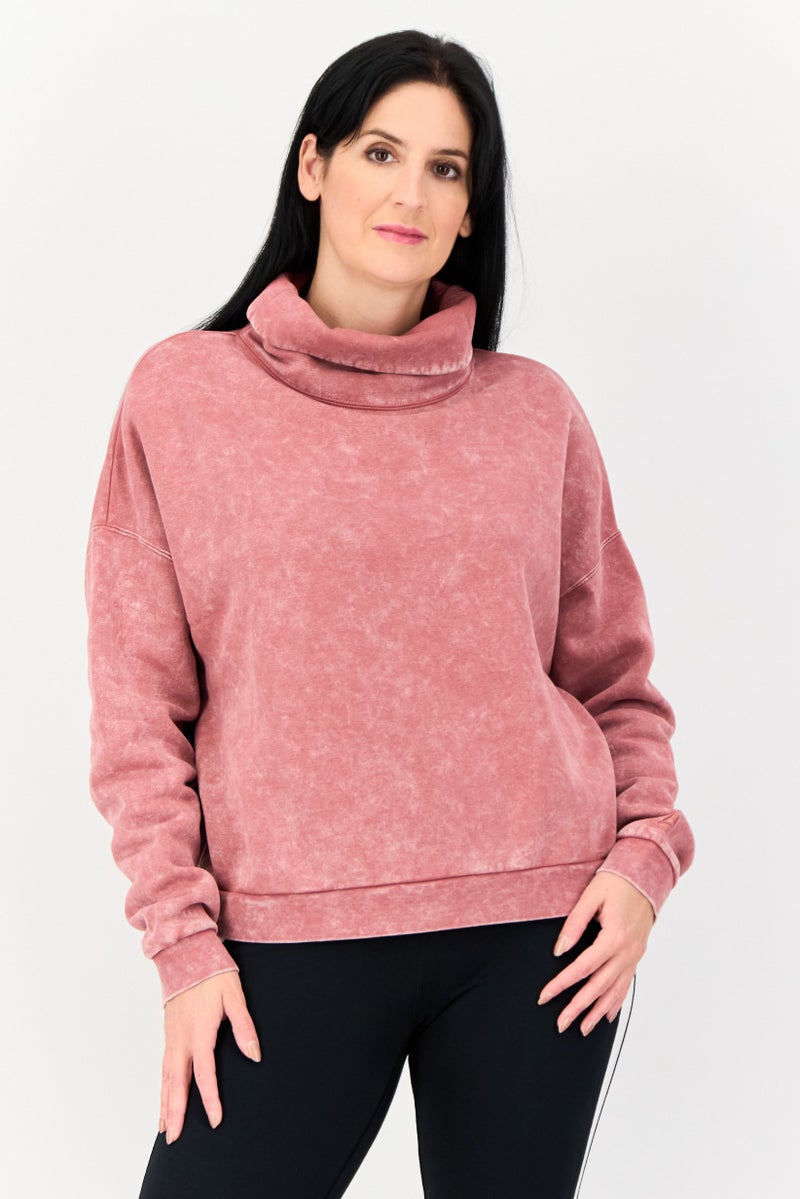 Reebok Women Sportswear Fit Long Sleeve Outdoor  Sweatshirt, Vintage Red - Image 1