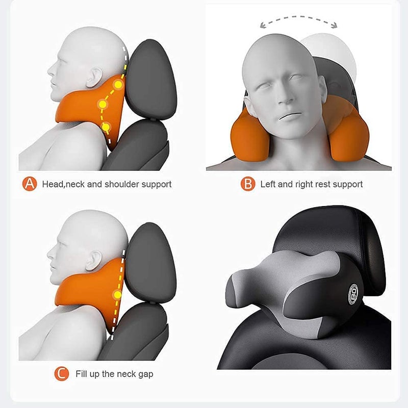 PIHARVA Universal Memory Foam U Shaped Car Seat Neck Pillow Auto Headrest Pillow Support Rest Cushion Spine Seat Protect Headrest for Sleeping Pillow for car MultiColoured Pack of 1 - Image 4