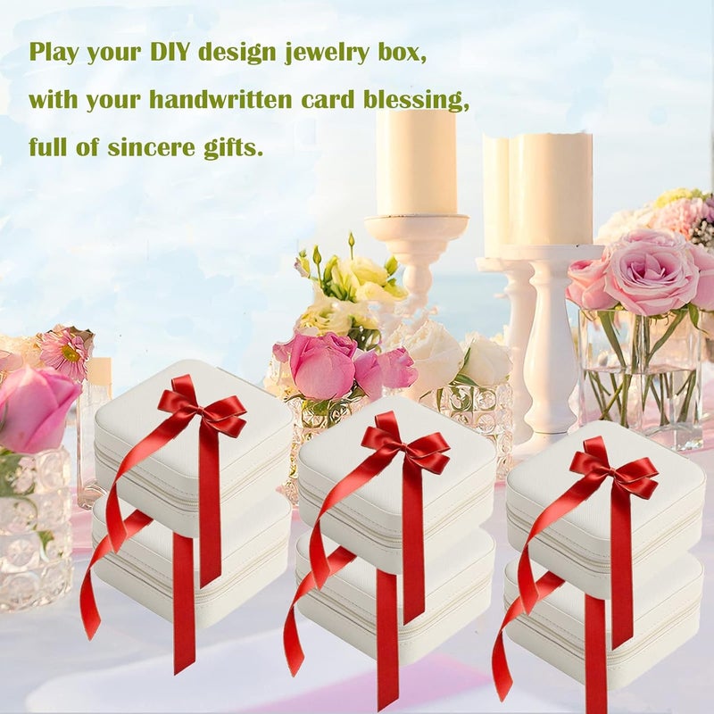 CIPIDI Travel Jewelry Case Bridesmaid Gifts Box,6 Pack Small Jewelry Box Mini Jewelry Organizer,PU Leather Portable Earring Storage Box for Women Girls Bridesmaid Proposal Gifts - Image 3
