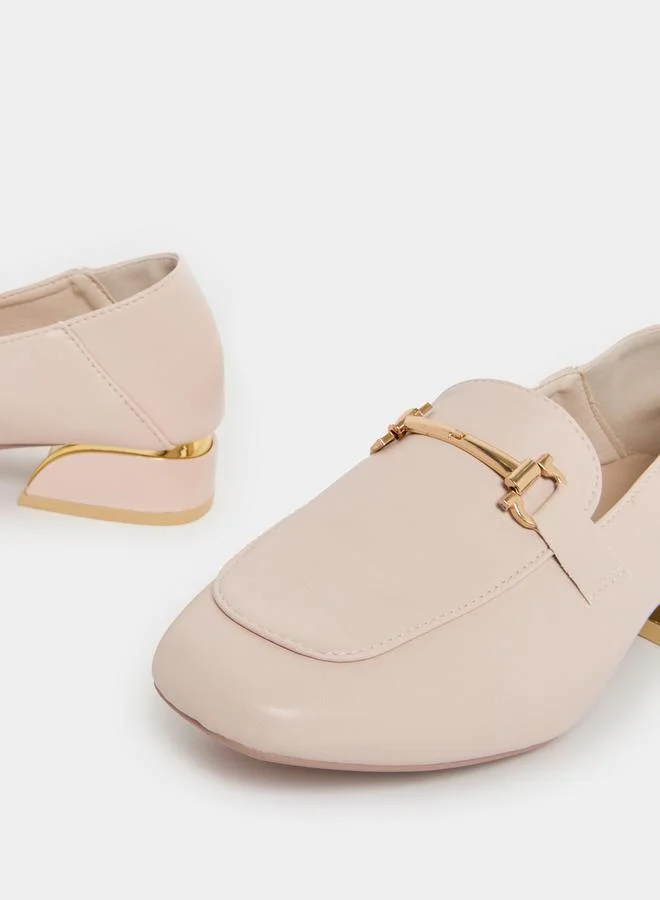 Styli Metal Buckle Trim Loafers