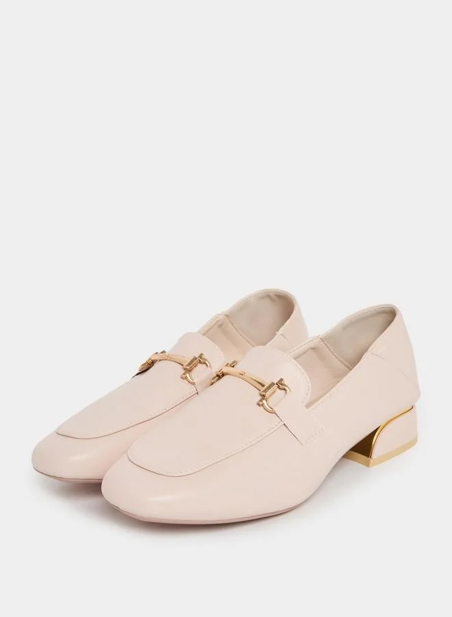 Styli Metal Buckle Trim Loafers