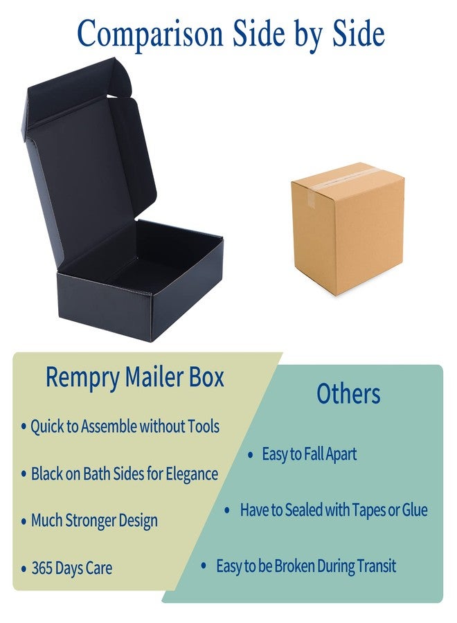 Rempry 11x8x2 Black Shipping Boxes Set of 20, Cardboard Corrugated Boxes Gift Boxes for Small Business, Literature Mailer - Image 5