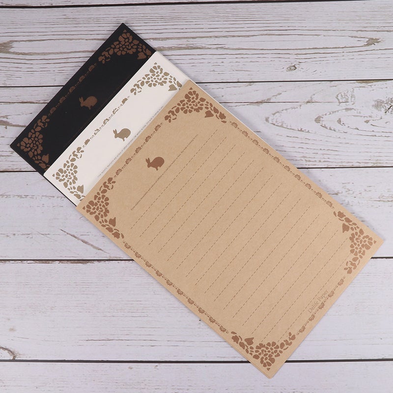 8Pcs intage Writing Paper Creative Note Paper Letter Stationery Paper for Home Office School(Black) - Image 2