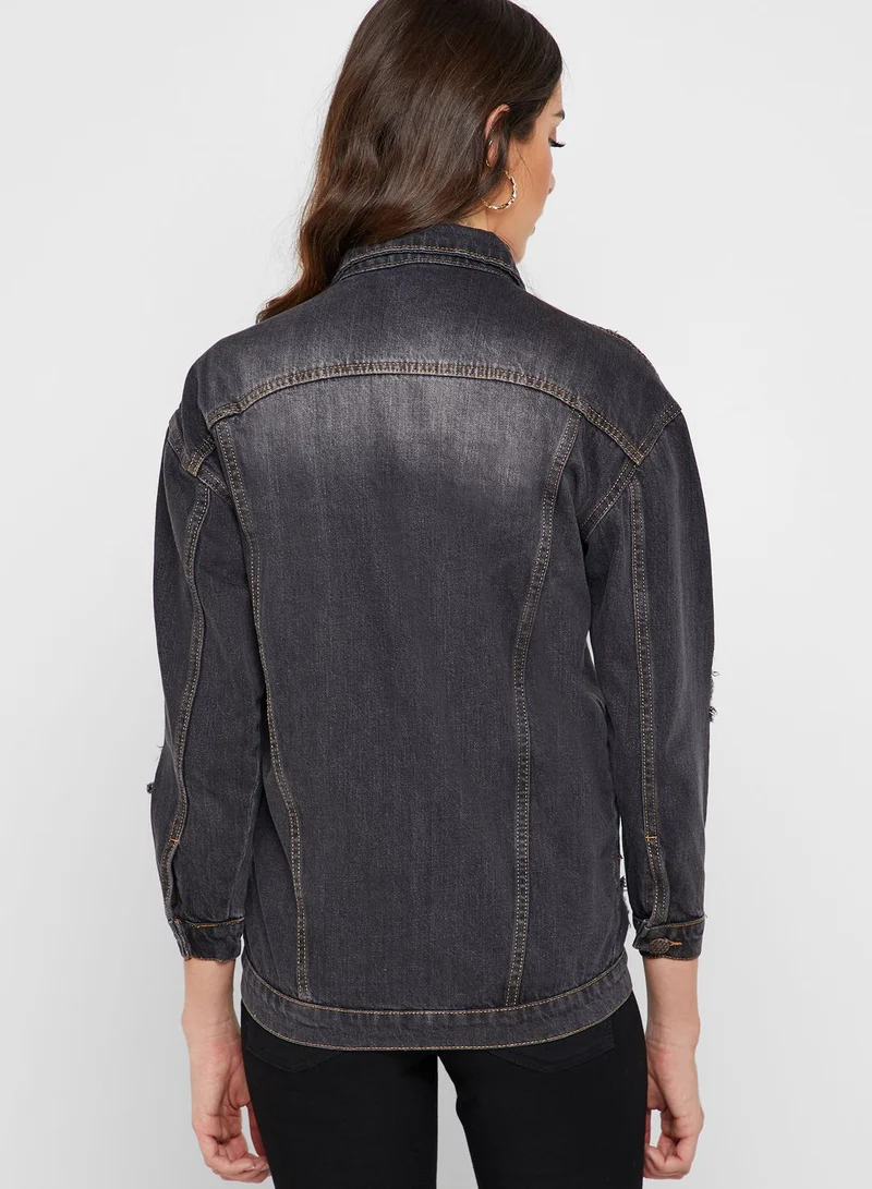 Ginger Ripped Denim Jacket