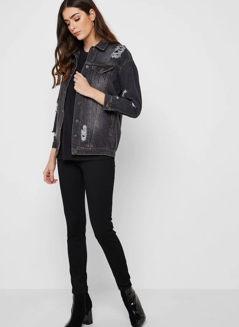 Ginger Ripped Denim Jacket