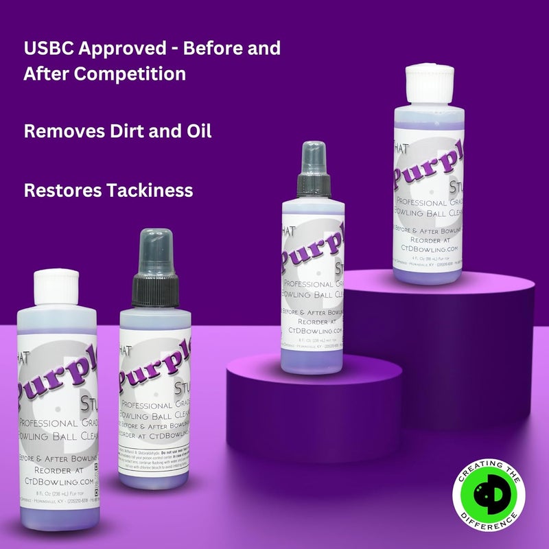 Creating the Difference That Purple Stuff Professional Grade Bowling Ball Cleaner | USBC Approved | Removes Dirt & Oil | Restores Tackiness and Performance - Image 2